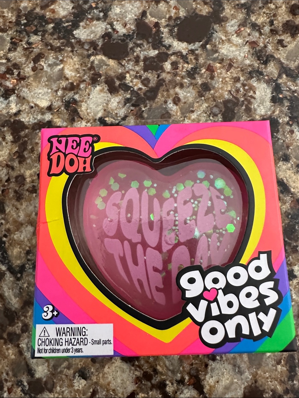 NeeDoh Pink Heart Squeeze Toy - Good Vibes Only